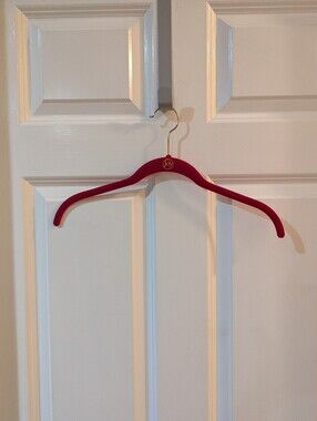 NEW Joy Mangano Red Velvet Padded Clothing Hanger with Gold Hardware . 12 pc